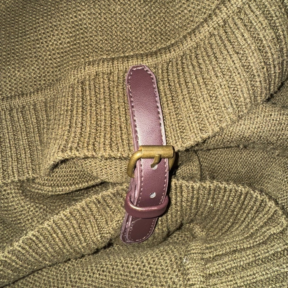 Talbots Army green  Cable Knit Cowl Neck Sweater - Picture 7 of 9
